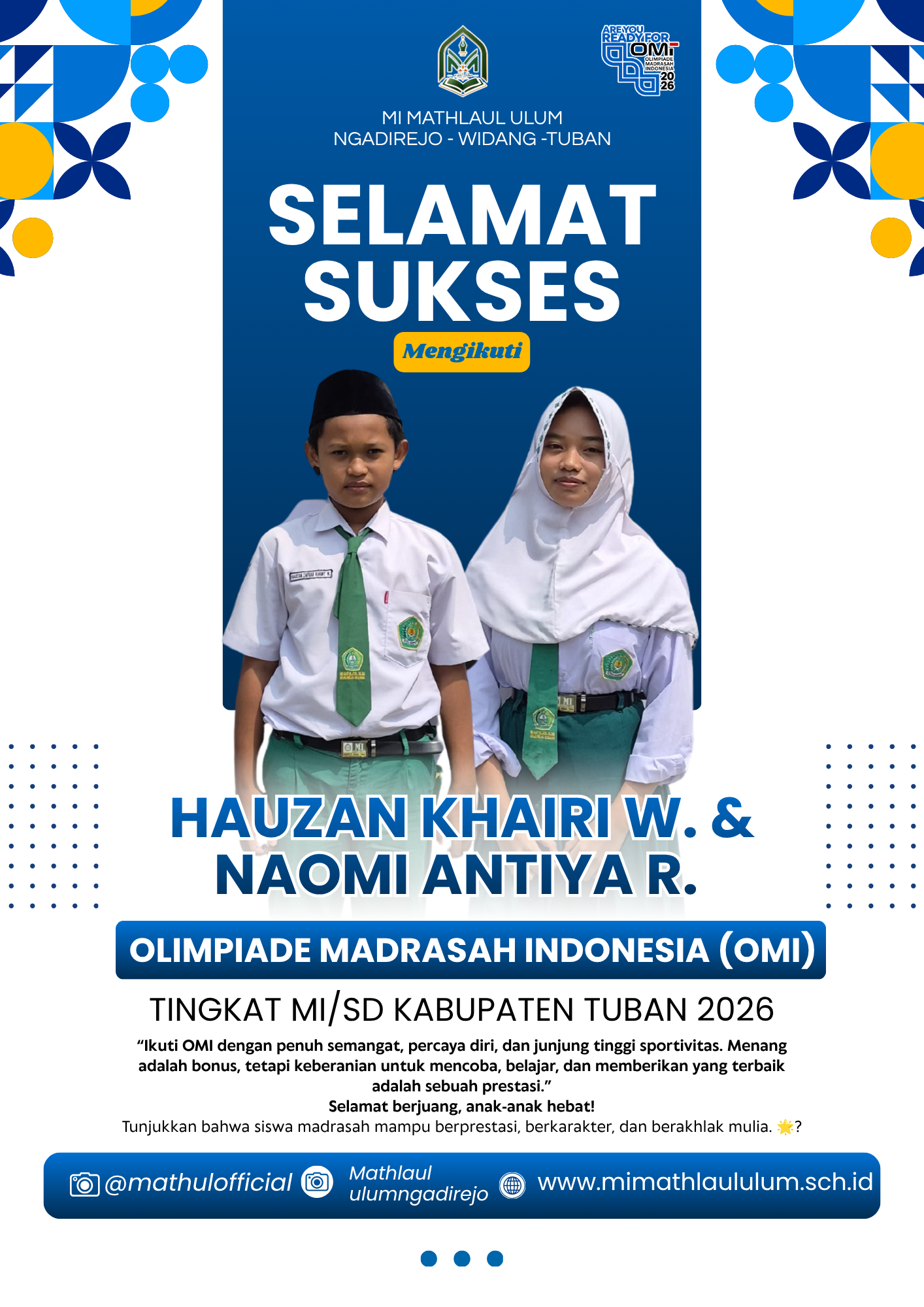 🌟 SELAMAT DAN SUKSES MENGIKUTI OLIMPIADE MADRASAH INDONESIA (OMI) 2026